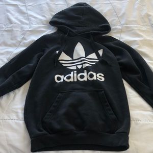 black adidas originals hoodie size small